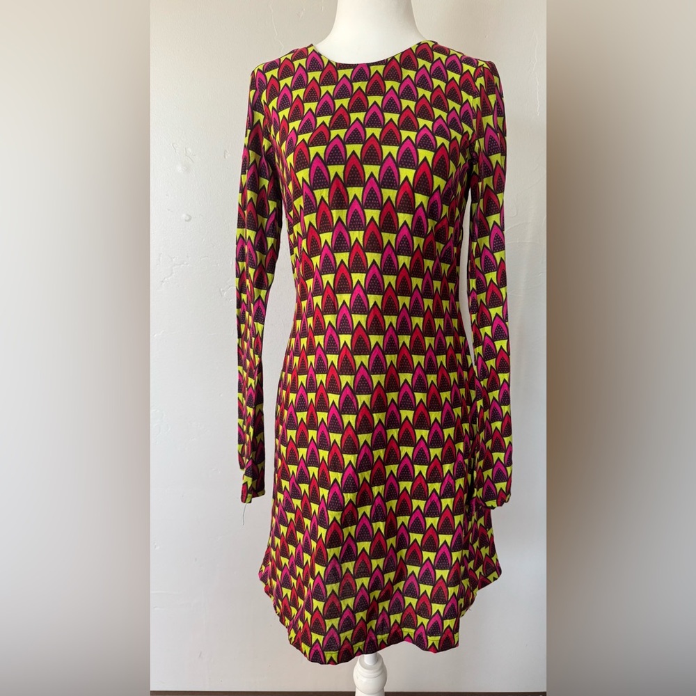 Mayamiko Geometric Patterned Cotton Long Sleeve Dress